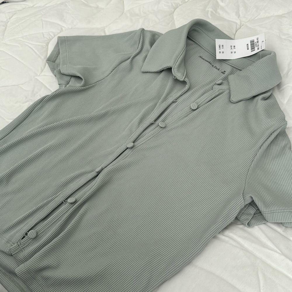 Y2K Abercrombie & Fitch Sage Green Button Down Shirt
